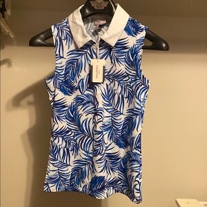 Tommy Bahama Blue Fitted Polo Tank Top